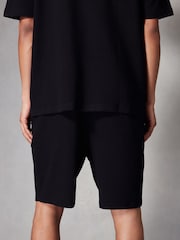 Black 100% Cotton Jersey Waffle Shorts - Image 3 of 7