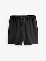 Black 100% Cotton Jersey Waffle Shorts - Image 4 of 7
