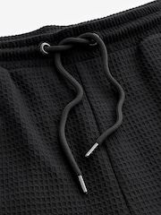 Black 100% Cotton Jersey Waffle Shorts - Image 5 of 7