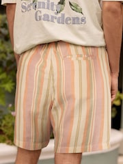Pink/White Edit Striped Dock 100% Cotton Shorts - Image 5 of 10