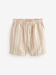 Pink/White Edit Striped Dock 100% Cotton Shorts - Image 6 of 10