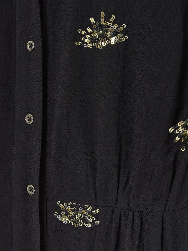 White Stuff Astrid Sequin Black Dress - Image 14 of 14