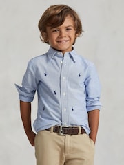 Polo Ralph Lauren Blue Boy Polo Pony Oxford Shirt - Image 1 of 5
