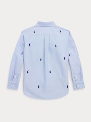 Polo Ralph Lauren Blue Boy Polo Pony Oxford Shirt - Image 5 of 5