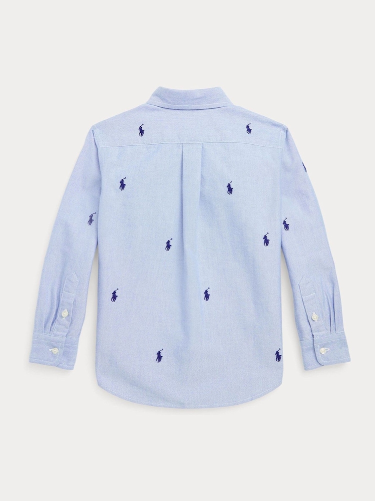 Polo Ralph Lauren Blue Boy Polo Pony Oxford Shirt - Image 5 of 5