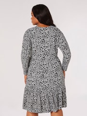 Apricot Grey Leopard Soft Touch Tiered Dress - Image 2 of 4