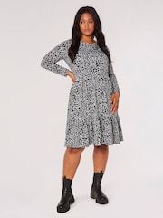 Apricot Grey Leopard Soft Touch Tiered Dress - Image 3 of 4