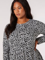 Apricot Grey Leopard Soft Touch Tiered Dress - Image 4 of 4