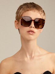 PILGRIM Brown RAISA Sunglasses - Image 1 of 1