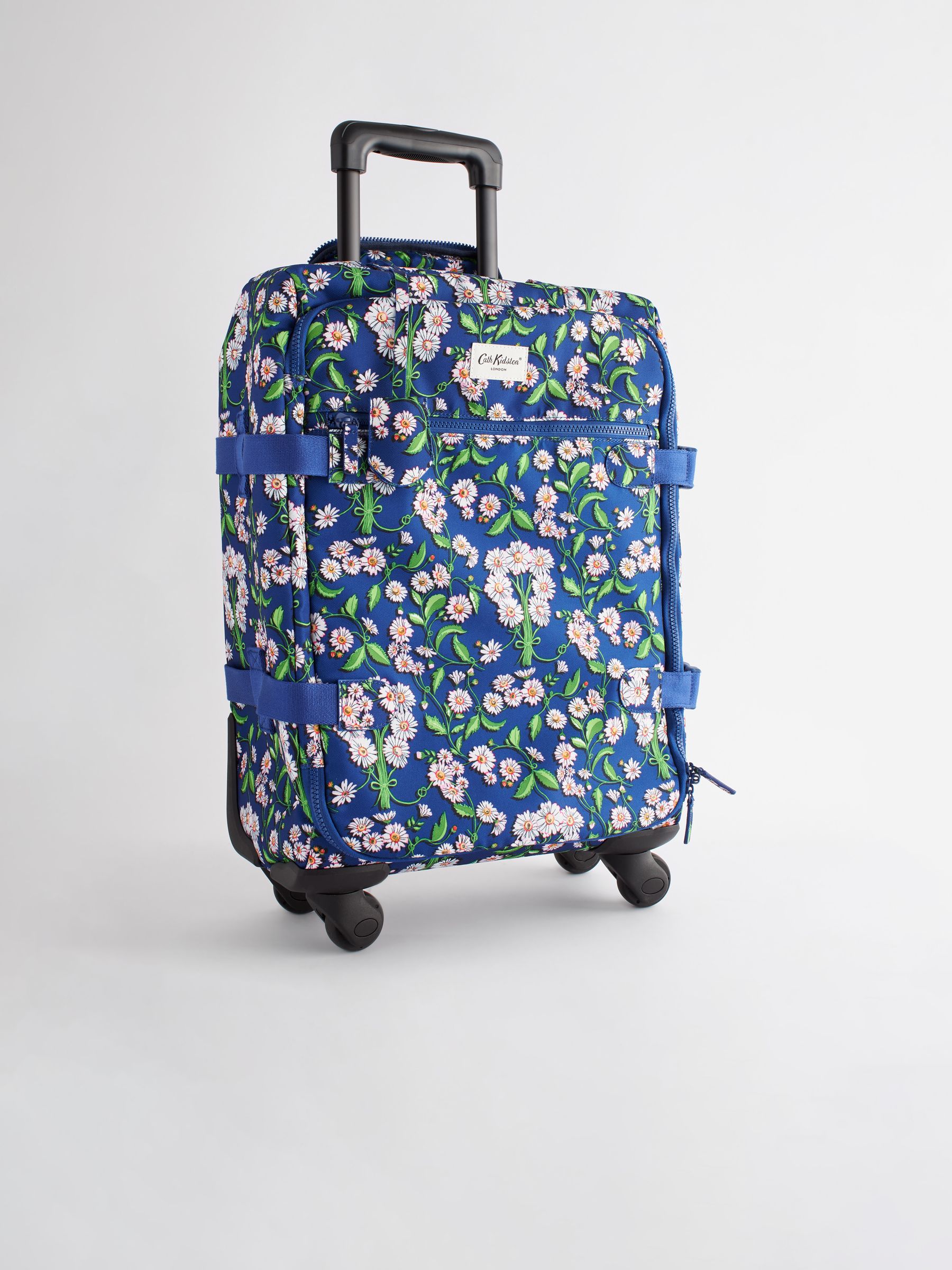 Cath Kidston Navy Daisy Print 4 Wheel Suitcase