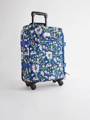 Cath Kidston Navy Daisy Print 4 Wheel Suitcase - Image 1 of 11