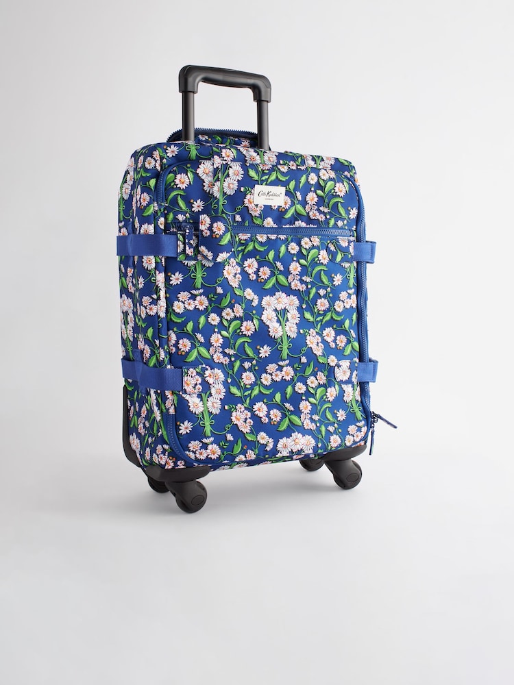 Cath Kidston Navy Daisy Print 4 Wheel Suitcase - Image 1 of 11