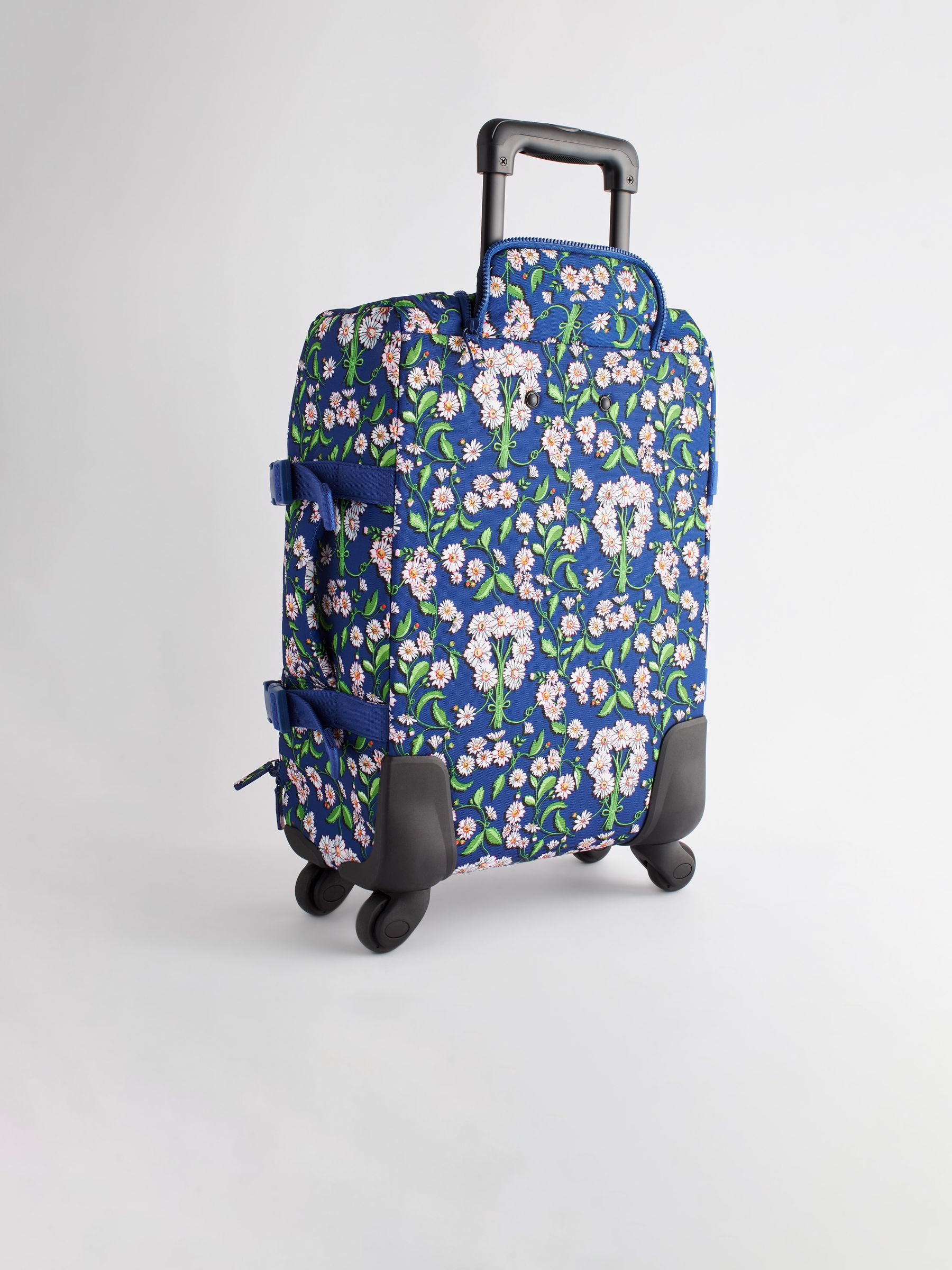 Cath Kidston Navy Daisy Print 4 Wheel Suitcase
