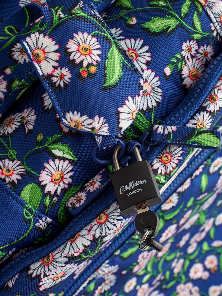 Cath Kidston Navy Daisy Print 4 Wheel Suitcase - Image 9 of 11