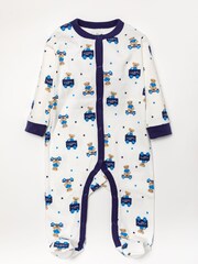 Rock-A-Bye Baby Boutique Baby Blue Teddy Bear Print 100% Cotton Gift Set 5 Piece - Image 2 of 8