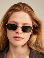 PILGRIM Green RAISA Sunglasses - Image 1 of 3