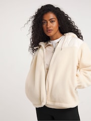 JD Williams Cream Hybrid Zip Through Pullover Jacket - Image 3 of 4