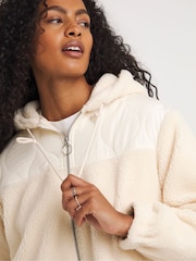 JD Williams Cream Hybrid Zip Through Pullover Jacket - Image 4 of 4