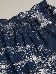Ted Baker Iggiey 3/4 Length Sleeve Blue Dress With Ruffled Skirt - Image 6 of 6