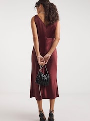 JD Williams Red Plum Satin Cami Dress - Image 2 of 4