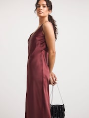 JD Williams Red Plum Satin Cami Dress - Image 3 of 4