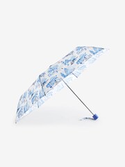 Cath Kidston Blue/White London Print Compact Umbrella - Image 1 of 3