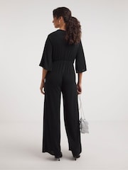 JD Williams Black Slinky Twist Front Jumpsuit - Image 2 of 4
