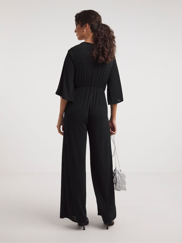 JD Williams Black Slinky Twist Front Jumpsuit - Image 2 of 4