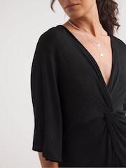 JD Williams Black Slinky Twist Front Jumpsuit - Image 4 of 4
