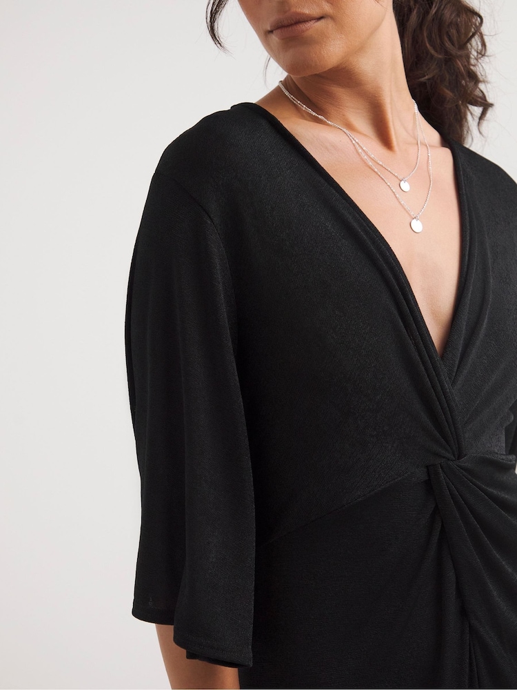 JD Williams Black Slinky Twist Front Jumpsuit - Image 4 of 4