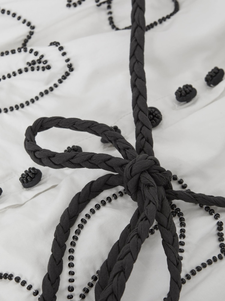 Joslin Beaded Cotton Shirt Mini Dress - Image 5 of 5