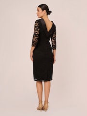 Adrianna Papell Roll Neck Sheath Black Dress - Image 2 of 7