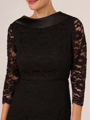 Adrianna Papell Roll Neck Sheath Black Dress - Image 5 of 7