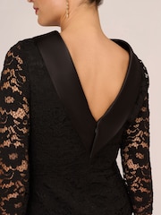 Adrianna Papell Roll Neck Sheath Black Dress - Image 6 of 7