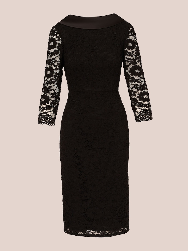 Adrianna Papell Roll Neck Sheath Black Dress - Image 7 of 7
