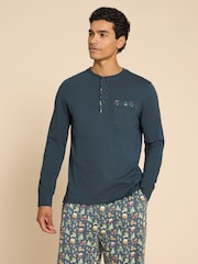 White Stuff Blue Novelty Pyjamas Trousers - Image 4 of 5