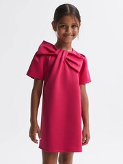 Reiss Pink Felicity Senior Scuba Bow Dress - Image 1 of 6