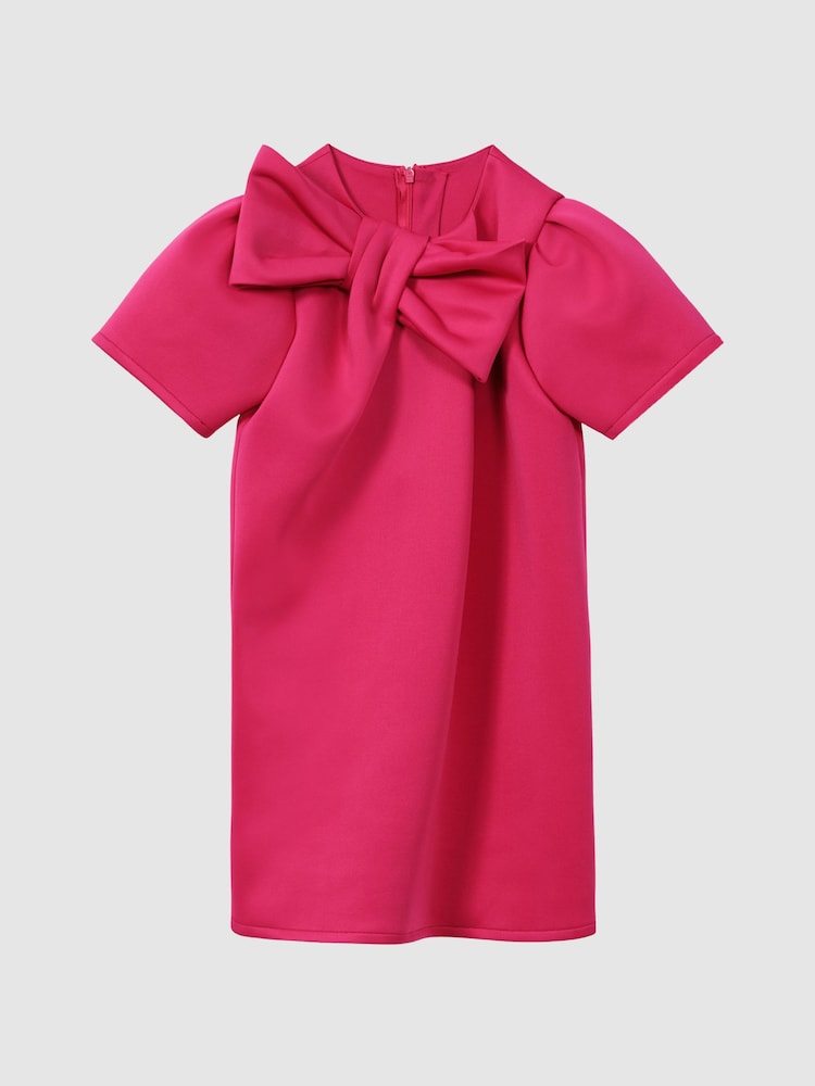 Reiss Pink Felicity Senior Scuba Bow Dress - Image 2 of 6