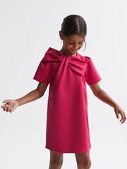 Reiss Pink Felicity Senior Scuba Bow Dress - Image 3 of 6