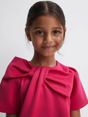 Reiss Pink Felicity Senior Scuba Bow Dress - Image 4 of 6