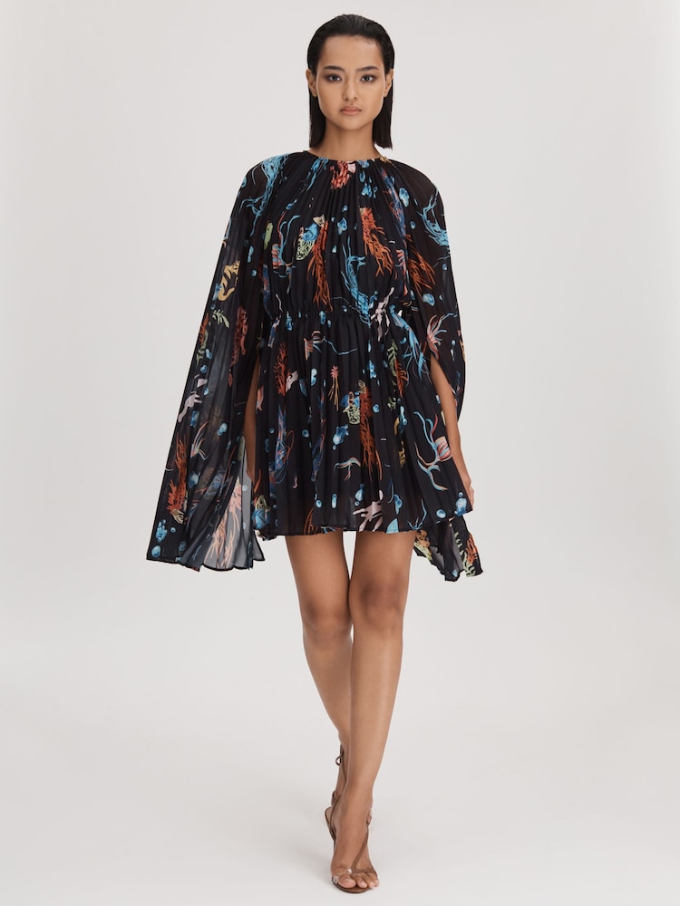 Leo Lin Plissiertes Minikleid mit Trompetenärmeln - Bild 1 von 5 Leo Lin Plissiertes Minikleid mit Trompetenärmeln - Bild 1 von 5