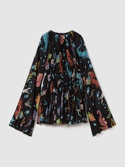 Leo Lin Pleated Bell Sleeve Mini Dress - Image 2 of 5