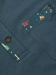 White Stuff Blue Novelty Henley Pyjama Top - Image 6 of 6