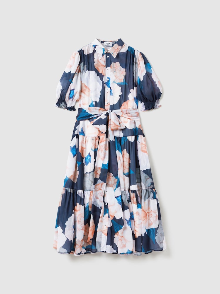 Leo Lin Printed Bishop Sleeve Midi Dress - Slika 2 iz 5 Leo Lin Printed Bishop Sleeve Midi Dress - Slika 2 iz 5