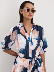 Leo Lin Printed Bishop Sleeve Midi Dress - Image 3 of 5