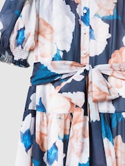 Leo Lin Printed Bishop Sleeve Midi Dress - Image 5 of 5