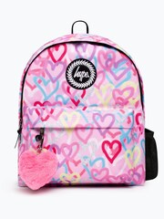 Hype. Kids Pink Graffiti Hearts Backpack - Image 1 of 4