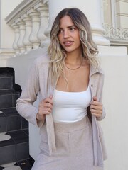 Style Cheat Brown Vicky Collar Cardigan - Image 1 of 4
