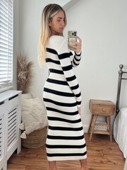 Style Cheat Black Kacy Knitted Midi Jumper Dress - Image 2 of 4