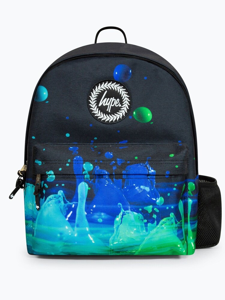 Hype. Unisex 3D Droplets Badge Black Backpack - Image 1 of 6